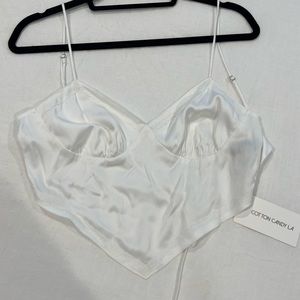 Never worn white satin top
